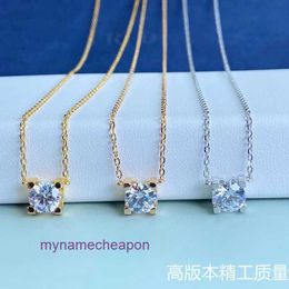 Designer Cartrres nacklace simple set pendant Single Diamond Necklace 18K Gold Inlaid