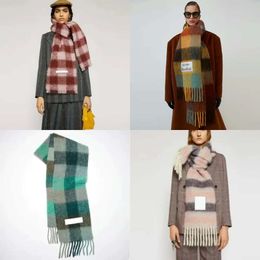 AC Classic Herbst Kaschmir Dicker Perlen Designer Schal Womens Winter Buntes Plaid warmer Herrenhals Hals verdickter Schal Ened