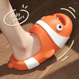 Slippers Summer Cute Soft Animals For Women Fashion Indoor House Clown Fish Sandals Couples Bathroom Anti-slip Platform Slides
