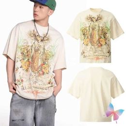 Men's T-Shirts Colourful Graffiti Rose Garden Women Patterns Saint Michael T-shirts Vintage Street Oversized Men Women Cotton Short Sle Tops J240419