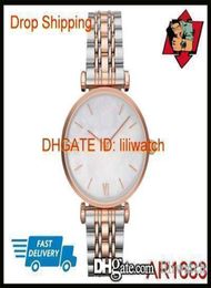 100 ORIGINAL JAPAN MOVEMENT DROP Ladies039 Classic Rose Gold Silver Tone Designer Watch AR1683 AR18402874702