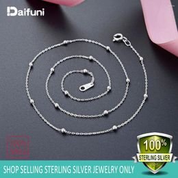 Chains 925 Sterling Silver O-Chains Necklace Singapore Fine Chain Jewellery Accessories With Clavicle String Of 2MM Beads