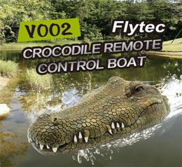 Flytec V002 Simulation Crocodile Head RC Boat 24G Remote Control Electric Toys 15kmh Speed Crocodile Head Spoof Toy Y20041351579352958692