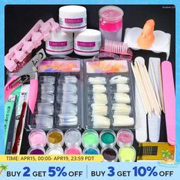 Nail Art Kits 23 In 1 Acrylic Kit For Beginners 12 Colour Glitter Powder White Clear Pink Nails Extension Professio