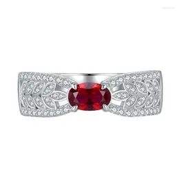 Cluster Rings 2024 Wheat Ear Hollow Ribbon Red Diamond Ring Designed By Female Minority For Light Luxury And Versatile Fashion