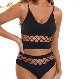 Bras Sets Meet'r Women Sexy Push Up Bra Hollow Out High Elastic Sports Strap Vest Underwear Set Female Thin Gather Bralette Lingerie