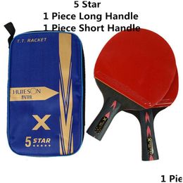 Table Tennis Raquets Huieson 56 Star 2Pcs Upgraded Carbon Racket Set Super Powerf Pong Bat For Adt Club Training 220914 Drop Deliver Dhmia