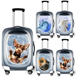 Accessories 1832 Inch 3D Animals Travel Luggage Protective Covers Travel Accessories Women Pet Suitcase Cover trolley case baggage covers