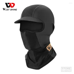 Cycling Caps WEST BIKING MTB Motorcycles Helment Inner Sun Visor Full Face Balaclava Mask With Ear Opening Cooling Sport Gear