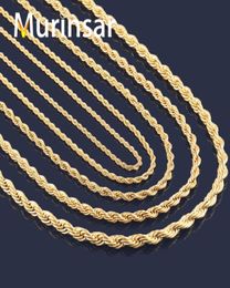 18K Gold Filled Stainless Steel Necklace Rope Chain for Men and Women Stainless Steel Gold Chain Necklace High Quality2753134