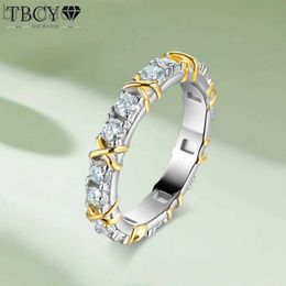 Solitaire Ring TBCYD 3mm D Color Moissanite Ring For Women S925 Sterling Silver Diamond Eternity Ring Wedding Band Hand Fine Jewelry Wholesale d240419