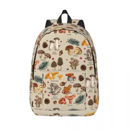 Bags Autumn Theme Vintage Mushroom Backpack for Preschool Primary Student Schoolbag Edible Mushrooms Collection Bagpack Daypack Bag