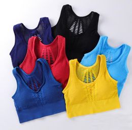 Sports Bra Ladies Mesh Support Cross Back Wireless Detachable Cup Top Womans Sport Push Up Yoga Fitnness Woman8430738