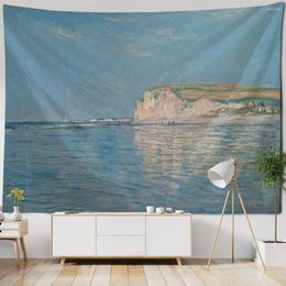 Tapestries French Monet Oil Painting Tapestry Home Landscape Art Wall Hanging Room Decoration Yoga Mat Sofa Blanket Bed Sheet