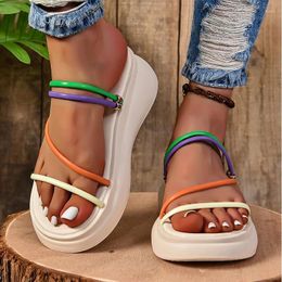 Slippers Wedges Women High Heels Summer Sandals 2024 Outdoor Beach Dress Slides Pumps Casual Walking Cozy Female Flip Flops