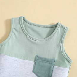 Clothing Sets Toddler Baby Boy Summer Clothes Colour Block Sleeveless Tank Top Vest Shorts Set Infant Cute Outfit 2PCS