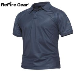 Refire Gear Men Military Polo Shirt Breathable Army Combat Tactical Polo Male Navy Blue Quick Dry Short Sleeve Polo Shirts S5xl Q6795891