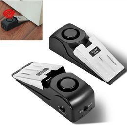 Door stop alarm with 120dB alarm, floor standing, rubber safety door wedge for household and travel use,