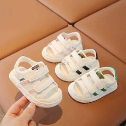 Sandals PU Leather Summer Sandals For Children 2024 Trend Fashion Boys Girls Beach Shoes Anti-slippery Soft-soled Toddler Shoes Footwear 240419