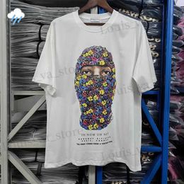 Men's T-Shirts Summer Loose High Strt T Tops Black White IH NOM UH NIT PARIS T Shirt Men Women Oversized Full Flower Mask Man Print T-Shirt T240419