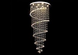 Modern LED Crystal Chandelier Lighting Spiral Raindrop Stair Crystal Ceiling Lights fixtures Deco Lamp Lighting for el Hall Sta6148668