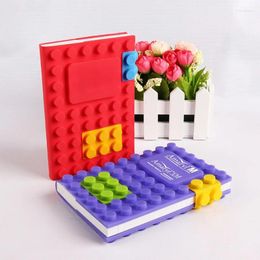 Creative Fun Candy Colour Building Blocks Soft Silicone Shell Notebook Cute Student Stationery Journals Book Office Accessories