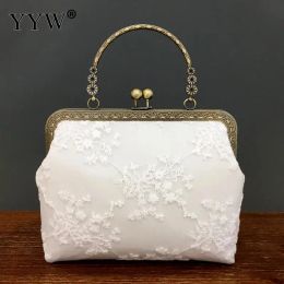 Bags Chinese Style Cheongsam Bag Lace Mesh Vintage Elegant AllMatch Crossbodybag For Wedding Or Party Match For Woman Handbag