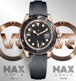 Watches of Men Super Factory 40MM Rose Gold Watches Mens Cal 3135 Watch 28800 vph Hz Automatic Movement VRF Dive Rubber Strap Sapp9017617