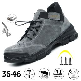 Boots Dropshipping Women Work Sneakers Men Safety Shoes Steel Toe Cap Anticollision Fashion Outdoor Plus Size