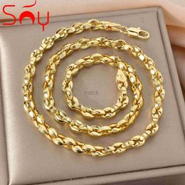 Pendant Necklaces Hiphop Punk Curb Cuban Necklace for Wom 18K Gold Color Italian Copper Necklace Fashion Wedding Engagement Jewelry Accessories 240419