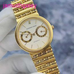 Lastest AP Wrist Watch 18K Material 33mm White Plate Gold Shell Gold Belt Date Display Automatic Mechanical Mens Watch