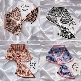 Letters 9style Print Silk Scarf Headband for Women Summer Fashion Long Bag Scarves Paris Lage Ribbon Head Wrap 75-15cm