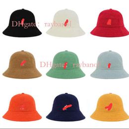 luxury cap designers women hat Kan Kangaroo Mesh Hollow Breathable Round Top Fisherman Hat Summer Thin Embroidered Pot Hat Net Red Same Hat