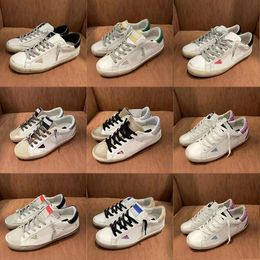 designer shoes women luxury sneakers men casual real leather release women shoes sequin classic white do old dirty lace up woman man unisex 10A top quality