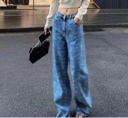 Jeans Women's Designer Trouser Straight leg Denim Trousers Diamond logo printing Jean full Pants Brand Women highly quality Clothing