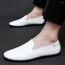 Casual Shoes Genuine Leather Men Slip On Outdoor Soft Moccasins Loafers Fashion Brand Flats Comfy Driving