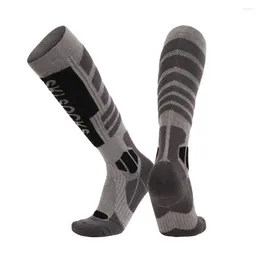 Sports Socks 1 Pair Men Winter Ski With Warmth Long-Tube Thermal Woollen Thickened For Skiing Hiking Snowboarding