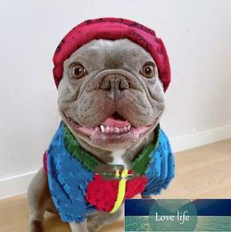 Pet Clothes New Color-Blocking Dog Pool Denim Suit Trendy Cute Jacket Teddy/French Bulldog Schnauzer Cow Wholesale