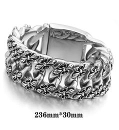 Men039s Large Heavy Bracelet Stainless Steel Bracelet Knight Fleur De Lis Biker Bracelet Size Length 30 mm Width 236 mm3242656