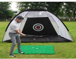 Golf Hitting Cage Indoor 2M Golf Practise Net Tent Garden Grassland Practise Tent Golf Training Equipment Mesh Mat Outdoor Swing 29575202