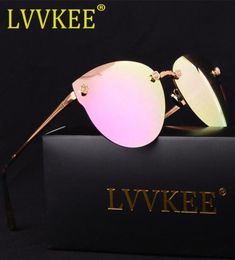 LVVKEE 2020 Brand Designer Polarised Sunglasses rimless Women039s Glasses Metal Frame Steampunk Anti Glare Goggles uv4002927967