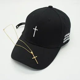 Ball Caps High Quality Embroidery Cotton Cross Baseball Cap Unisex Casual Snapback Hats For Men Women