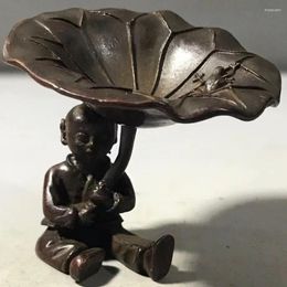 Decorative Figurines Making Solid Copper Lifting Lotus Leaves Holding Handles Utensils Art Tea Pets Ornaments