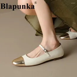 Casual Shoes Blapunka Soft Sheepskin Flats Mary Jane Women Brand Designer Mix-color Flat Ladies Daily Comfort 33-41 Spring