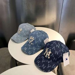 New Big Label NY Letter Baseball Trendy Brand Men's and Women's Leisure Duck Tongue Couple Full Print Old Flower Cowboy Sunshade Hat