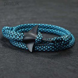 Chain New Manta Bracelet For Men Double Layer Adjustable Paracord Rope Braclet Marine Animal Protection Braslet Beach Surfer Jewelry d240419