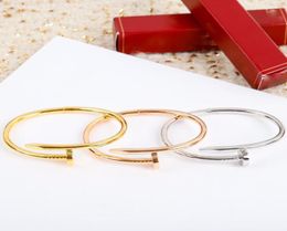 nail series gold bangle Au 750 18 K never fade 16 17 18 size with box official replica top quality luxury brand Jewellery premium gi9368892