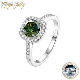 Solitaire Ring JoyceJelly 1 ct Colored Moissanite Diamond Rings For Women Female Classic 925 Sterling Silver Ring Wedding Engagement Jewelry d240419