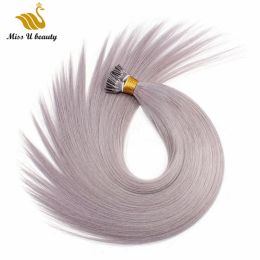 Extensions Prebonded Hair Extensions I tip HumanHair Cuticle Aligned High Quality Light Blonde White Grey Color 100g