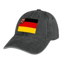 Berets Flag Of Rhineland-Palatinate Germany Cowboy Hat Tea Designer Man Women's